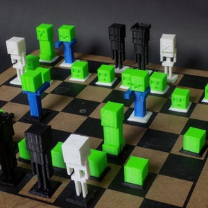 Printable Minecraft Chess  Minecraft printables, Diy chess set, Minecraft