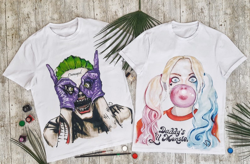 Joker and Harley Quinn Boyfriend and Girlfriend t-shirts with art prints