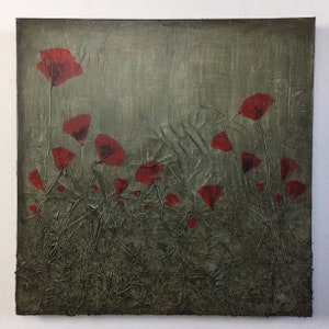 Original abstract Poppies Painting