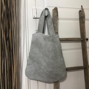 French vintage linen bag /antique linen tote bag / naturally dyed linen