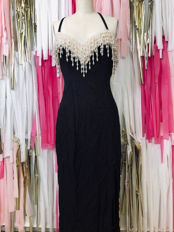 Vintage 90s Sexy Beaded Evening Gown
