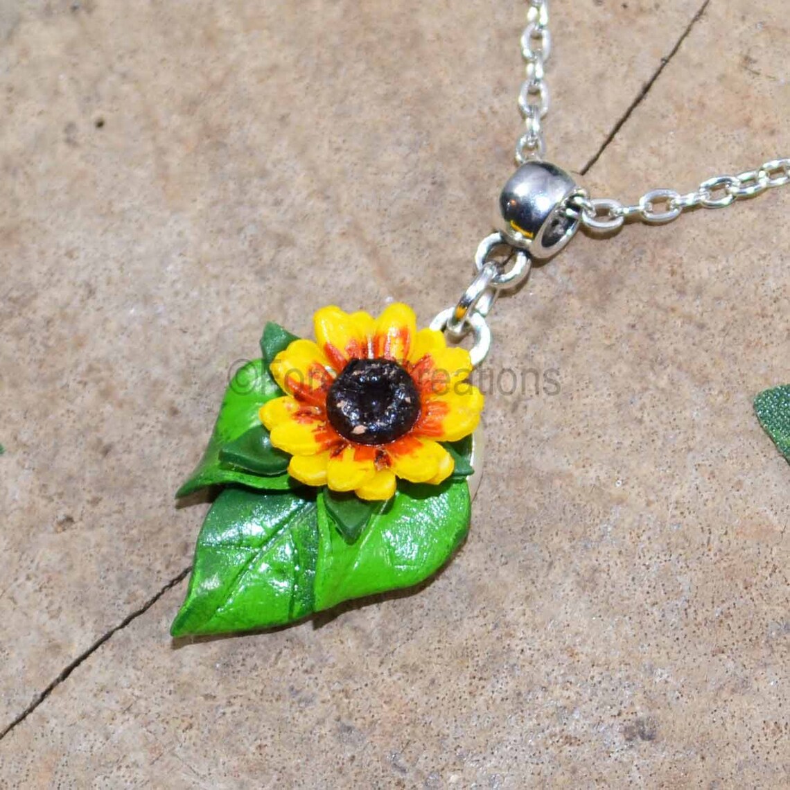 Sunflower Pendant Sunflower Necklace Etsy