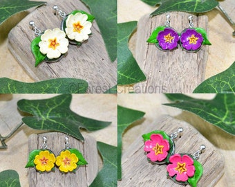 Primrose Earrings, Primrose Stud Earrings in Choice of 12 Colours