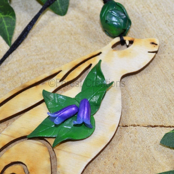 Bluebell Hare Wooden Hare Hanging Decoration.  Wall Hanging.