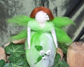 Snowdrop Fairy - Needle Felted Doll- Waldorf Inspired