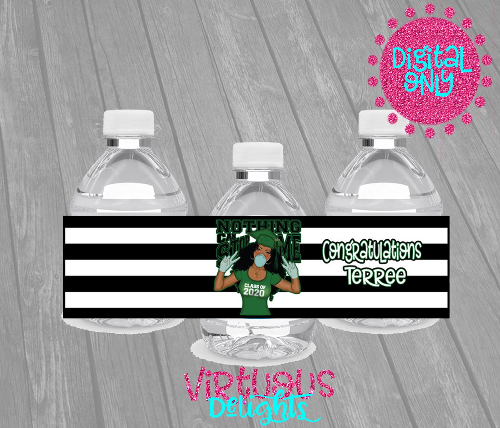 Custom Highschool Graduation Mini Water Bottle Labels Water Etsy