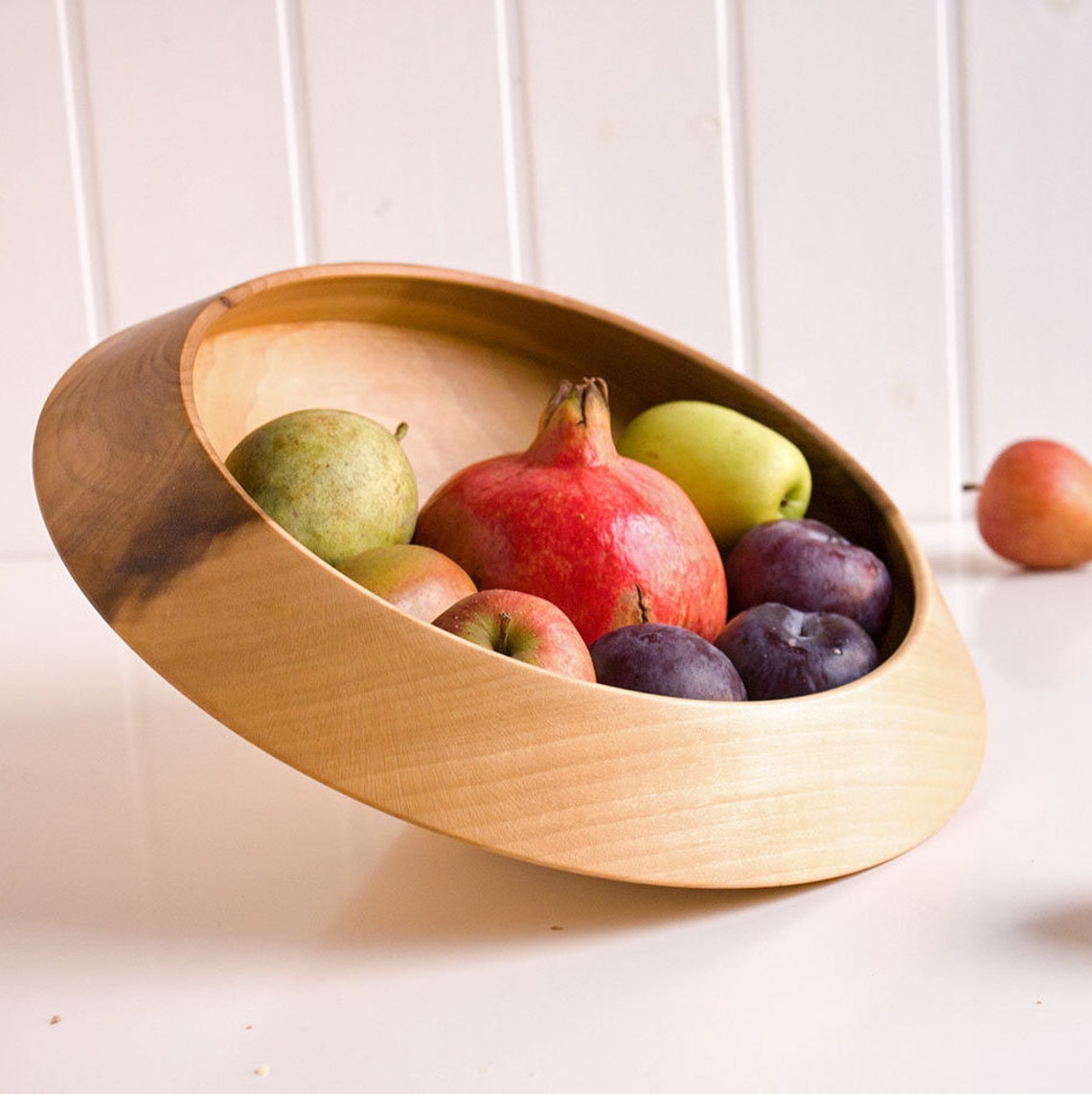 Wooden Fruit Bowl. Hand Turned Large Wooden Bowl. Wood Turning Etsy