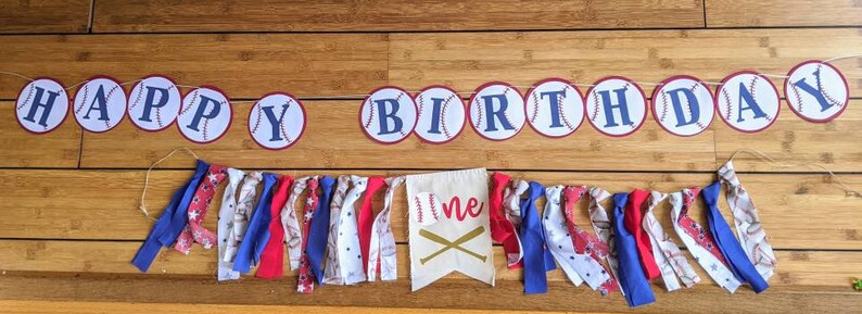 1st Birthday Banner Baseball Fabric Banner Baseball High Chair Banner Highchair Banner Baseball First Birthday Banner Baseball Birthday