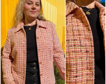 EU44 Vintage Plus Size Strukturierter Blazer 90er