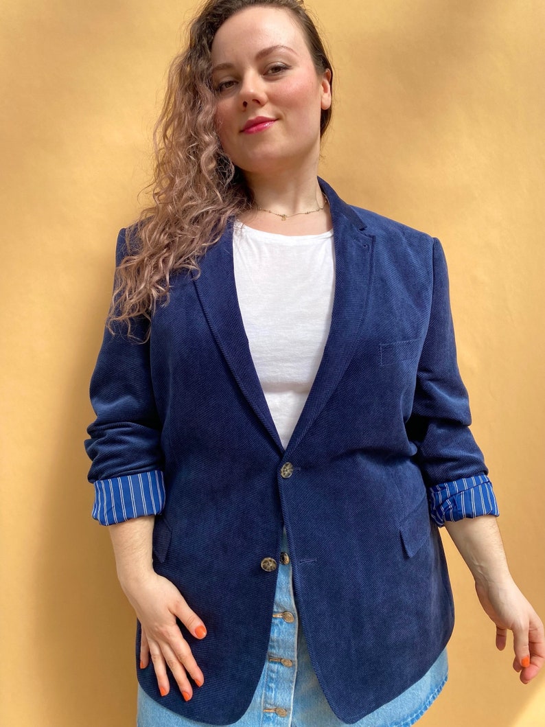 EU48 Vintage Plus Size Strukturierter Blazer 90er Bild 2