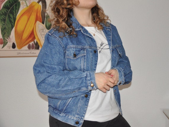 UK12/14 Vintage Plus Size Denim Jacket M L | 90s … - image 1