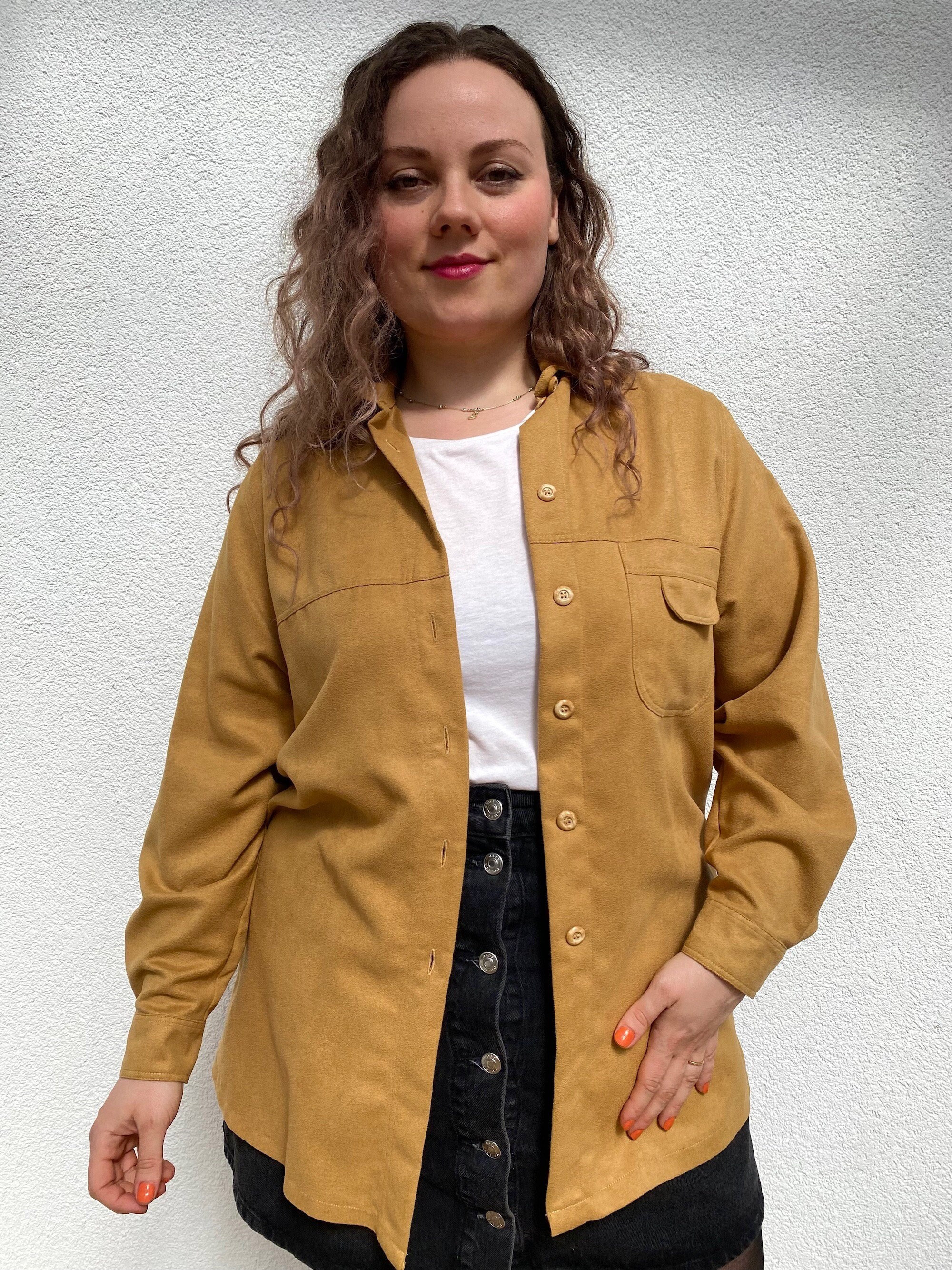 Chemise vintage à manches longues en coton délavé pour homme