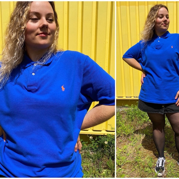 UK22 Vintage Polo Ralph Lauren Shirt XXL | 90s polo shirt 100% cotton | Logo unisex oldschool streetwear | sustainable clothing slow fashion