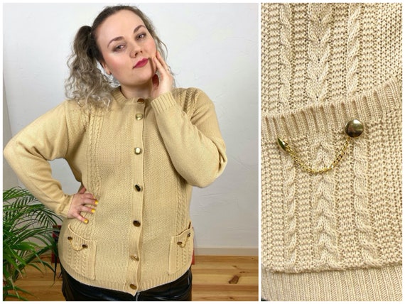 UK18/20 Vintage Plus Size Knit Cardigan XXL | 90s… - image 1