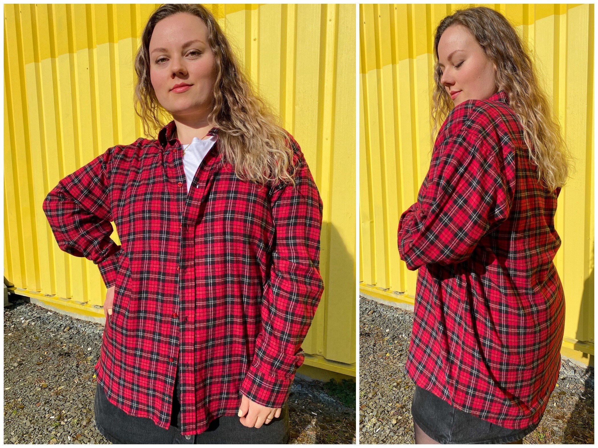 UK22 Vintage Plus Size Flannel Shirt 