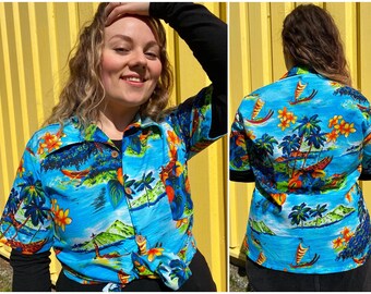 UK16 Vintage Plus Size Hawaii Shirt XL