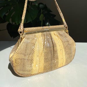 Vintage 50er 60er Handtasche aus Kunstleder in Schlangenoptik