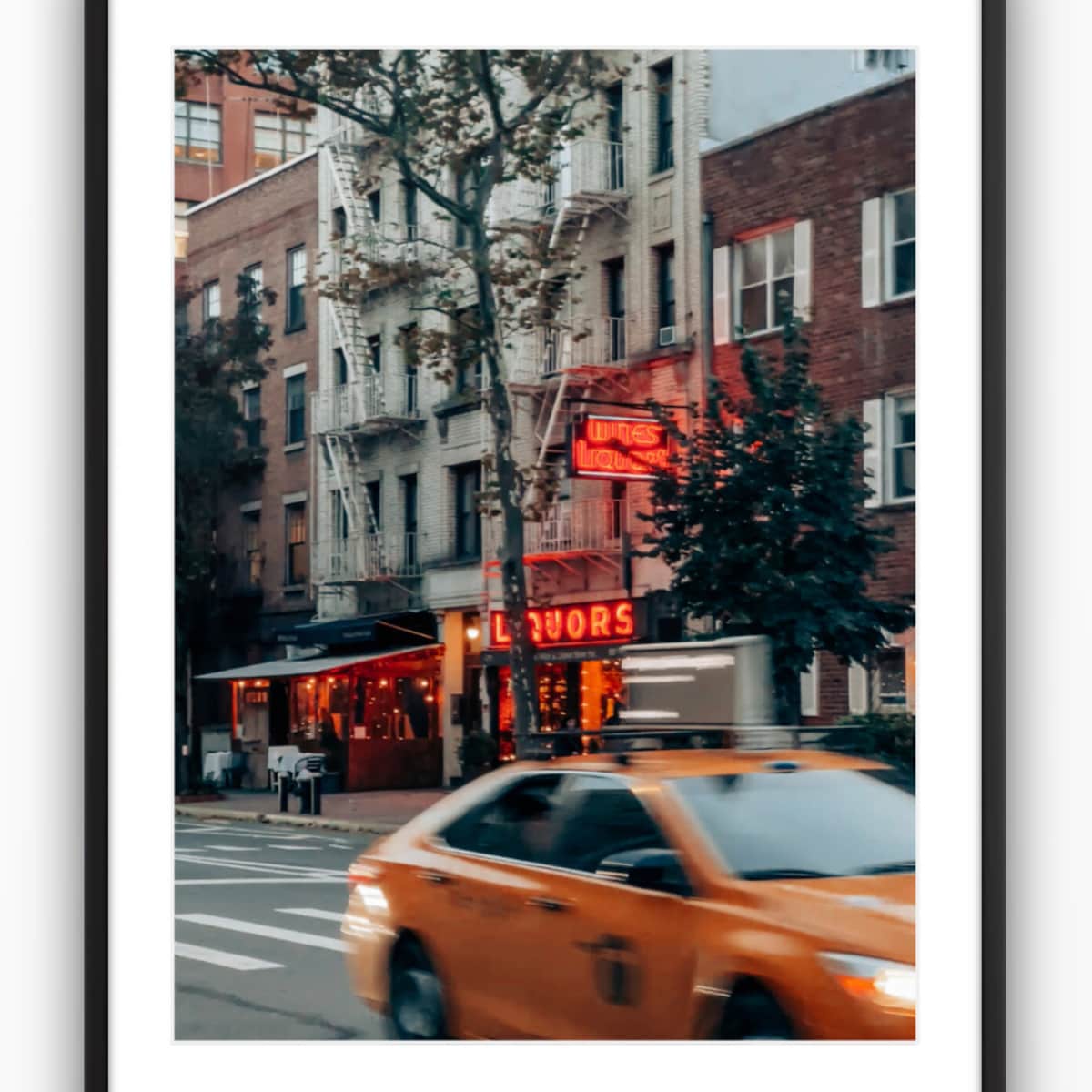 NYC in a Hurry Framed Print with Black Frame