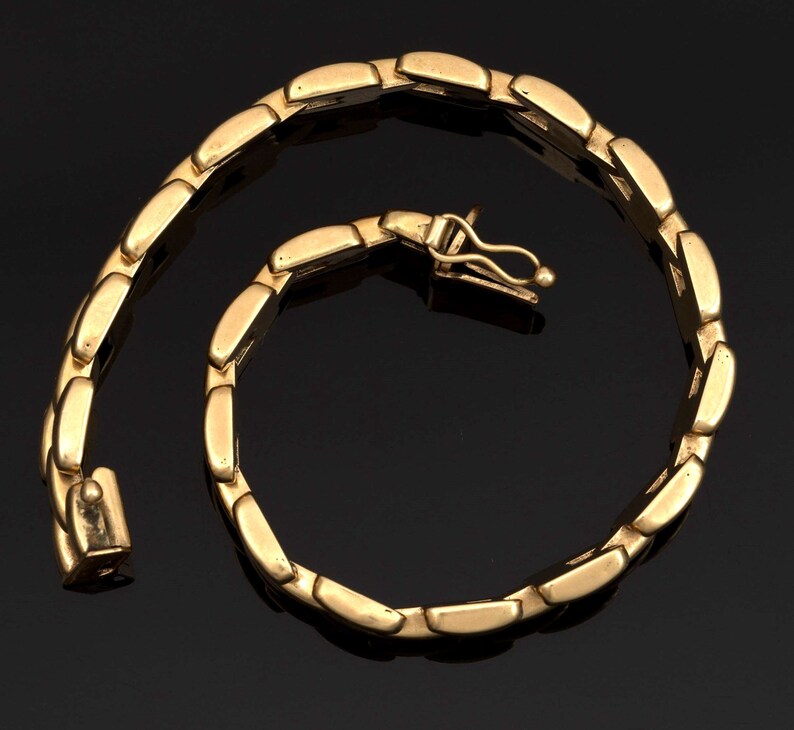 14kt Gold Panther Link Bracelet / 7.5 Inches / 15.1 Grams Etsy