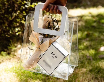 Personalized Clear Tote Bag, PVC Waterproof Beach Bag, Bridesmaid Gift