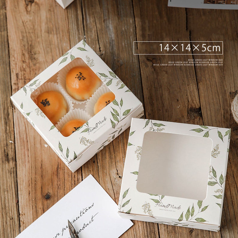 20PC Cardboard Bakery Boxes With Translucent Frosted Window Etsy
