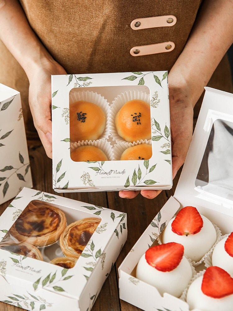 20PC Cardboard Bakery Boxes With Translucent Frosted Window Etsy
