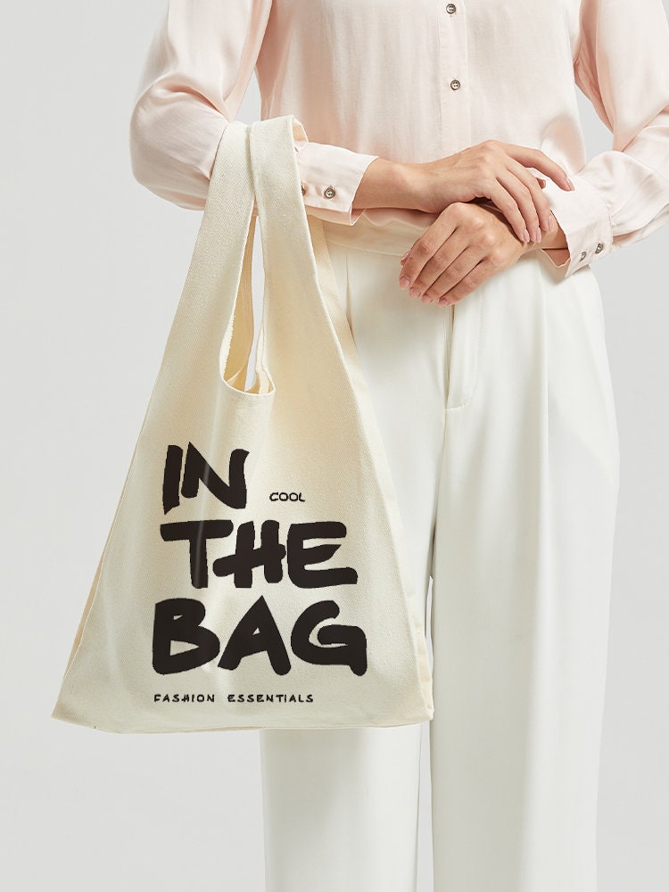 Canvas Personalized Tote Bag, Custom Printed Bag, Script Logo Image ...