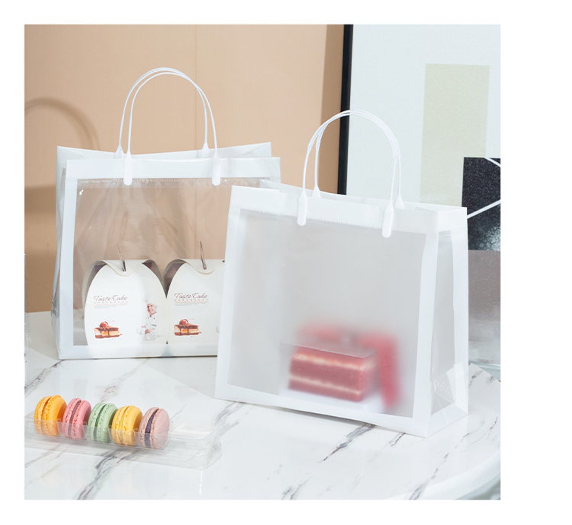 10PC Transparent PVC Hand Bag Milk Tea Bag Gift Bag Shopping - Etsy