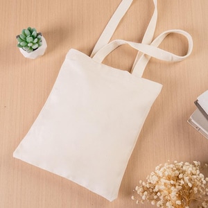 Customizable Cotton Canvas Favor Bag: Small Lightweight Tote