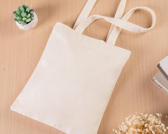 Customizable Cotton Canvas Favor Bag: Small Lightweight Tote