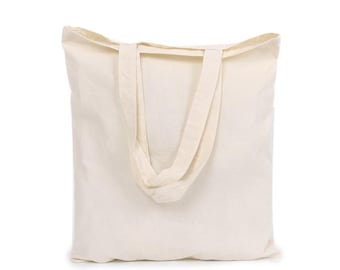 Lightweight Cotton Shopping Bag: White Grey Eco-Friendly Handbag
