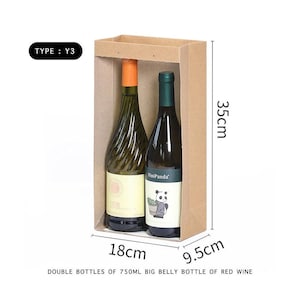 Sacchetto di carta con manico a nastro – 10 pezzi. Sacchetto di carta per vino singolo, borsa nera spessa, doppio sacchetto di carta per vino rosso