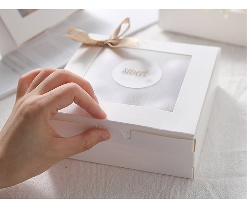 20PC Cardboard Bakery Boxes With Translucent Frosted Window Etsy