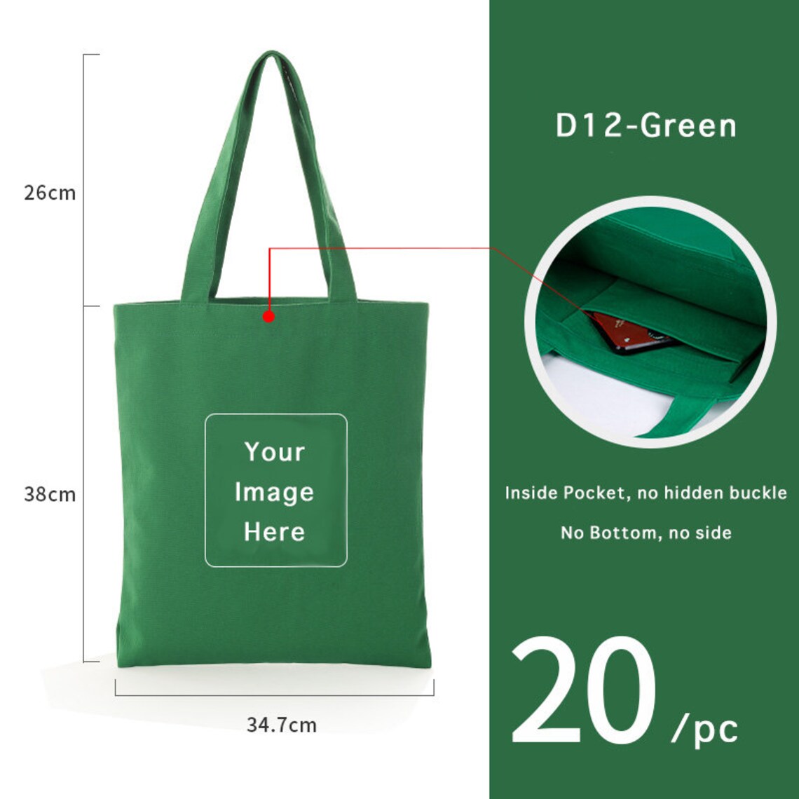 Canvas Personalized Tote Bag Custom Printed Bag Script Logo Etsy