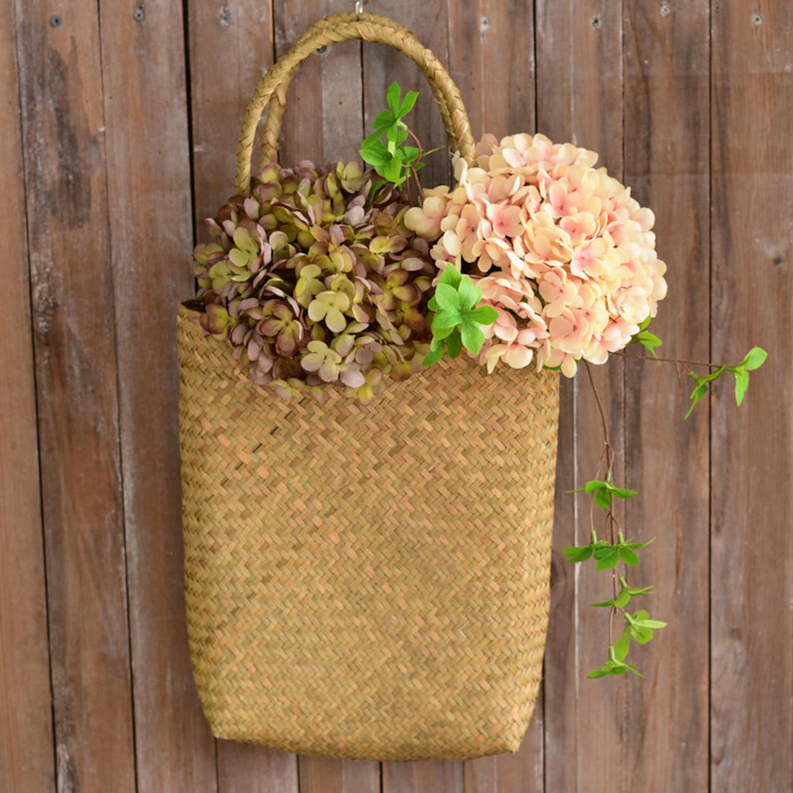 Pastoral grass weaving basket handheld weaving basket Home Etsy