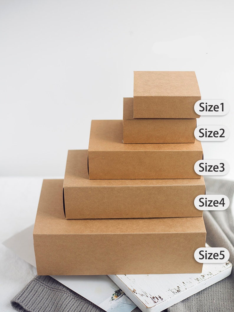 10 PCS Custom Kraft Drawer Box in Bulk Vintage Party Favor Etsy