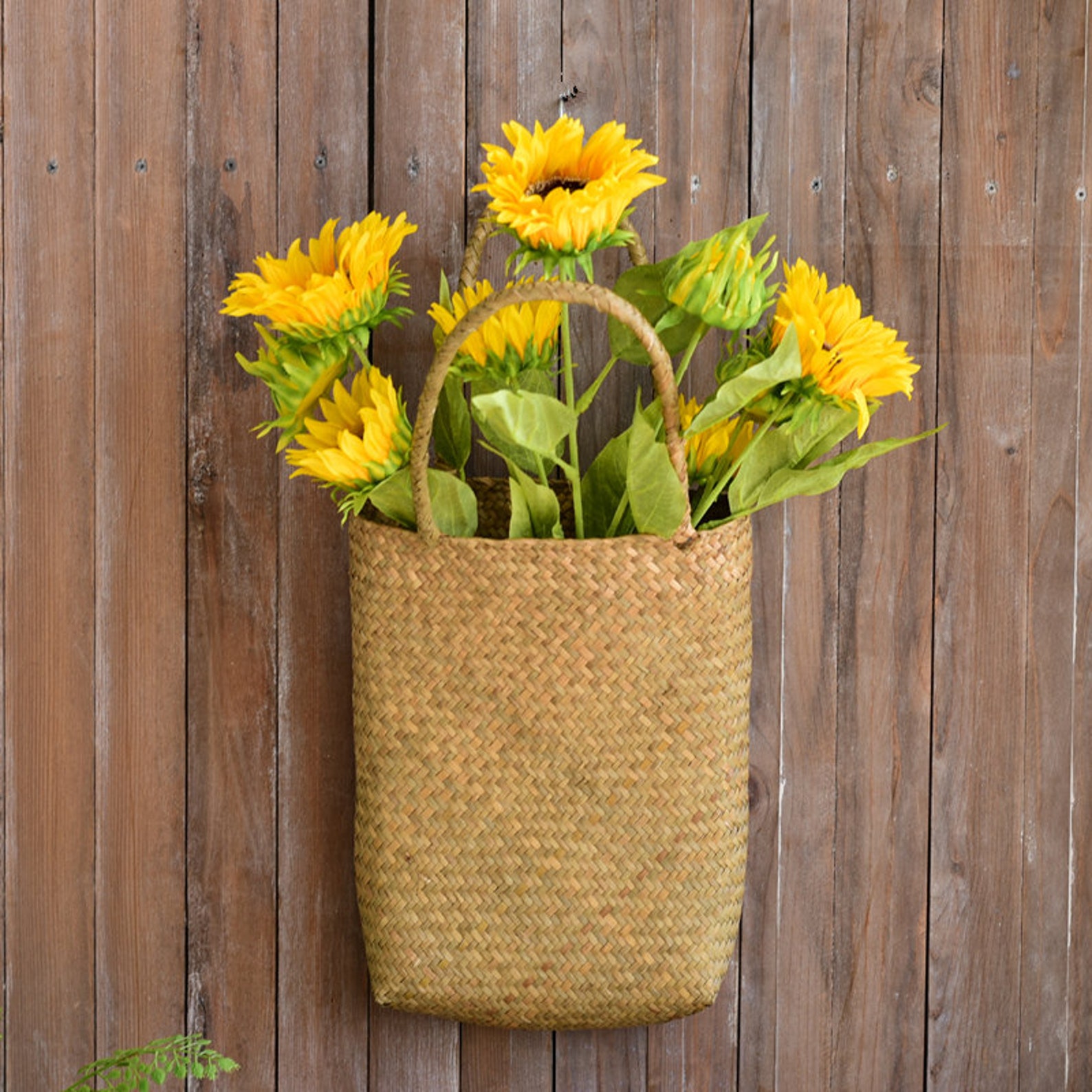 Pastoral grass weaving basket handheld weaving basket Home Etsy