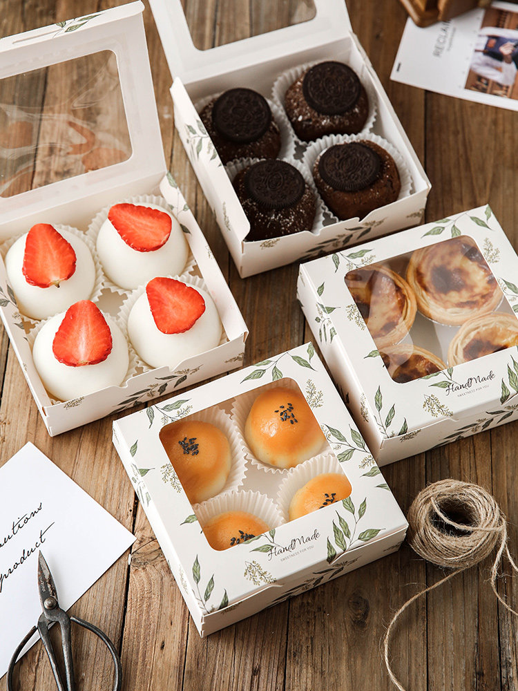 20PC Cardboard Bakery Boxes With Translucent Frosted Window Etsy