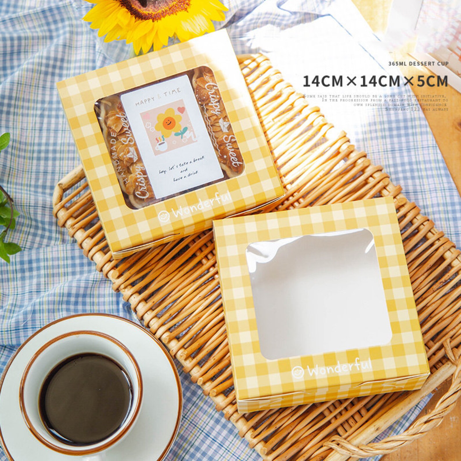 20PC Cardboard Bakery Boxes With Translucent Frosted Window Etsy