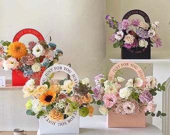 Bolsa de flores: bolsa de regalo de papel kraft, recuerdo de boda (8 unidades)
