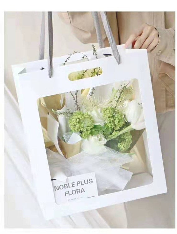 Square Paper Bag With Ribbon Handle 10 Pcs. Paper Shopping Bags