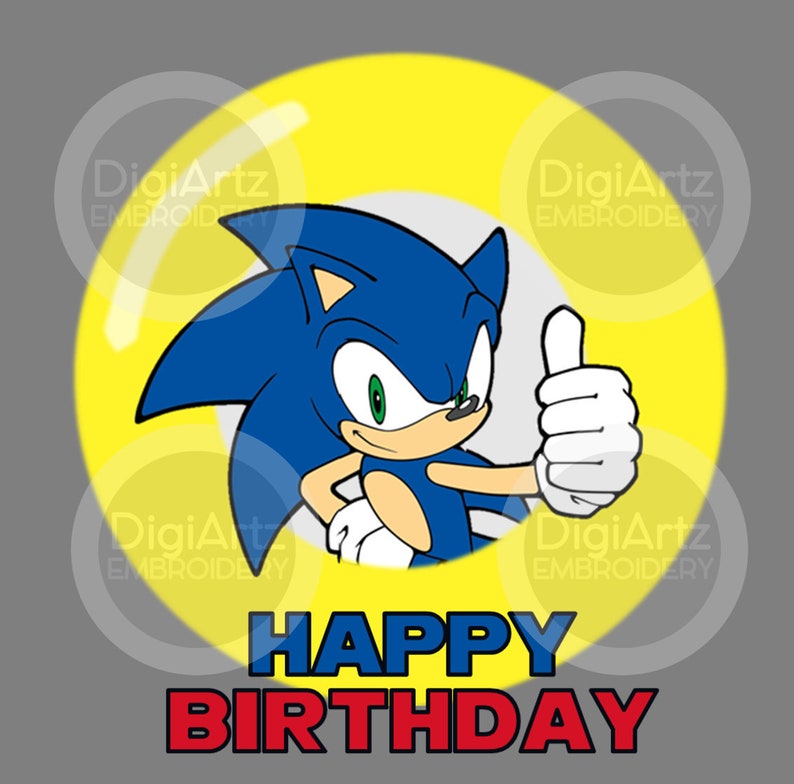 Sonic Happy Birthday PNG | Etsy