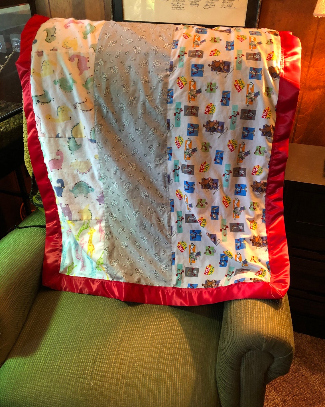 Baby blanket with ribbon trim Etsy