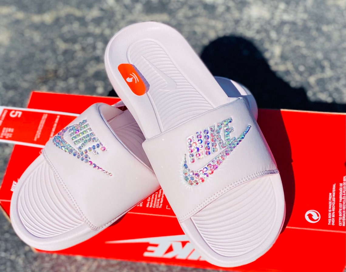 Bling Nike Slides. Pink. Victori One. Womens Sizes. Made to Etsy