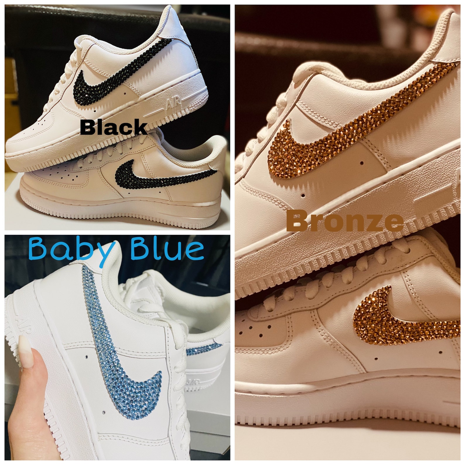 Bling Custom Nike Air Force 1. Womens. Made to order item. | Etsy