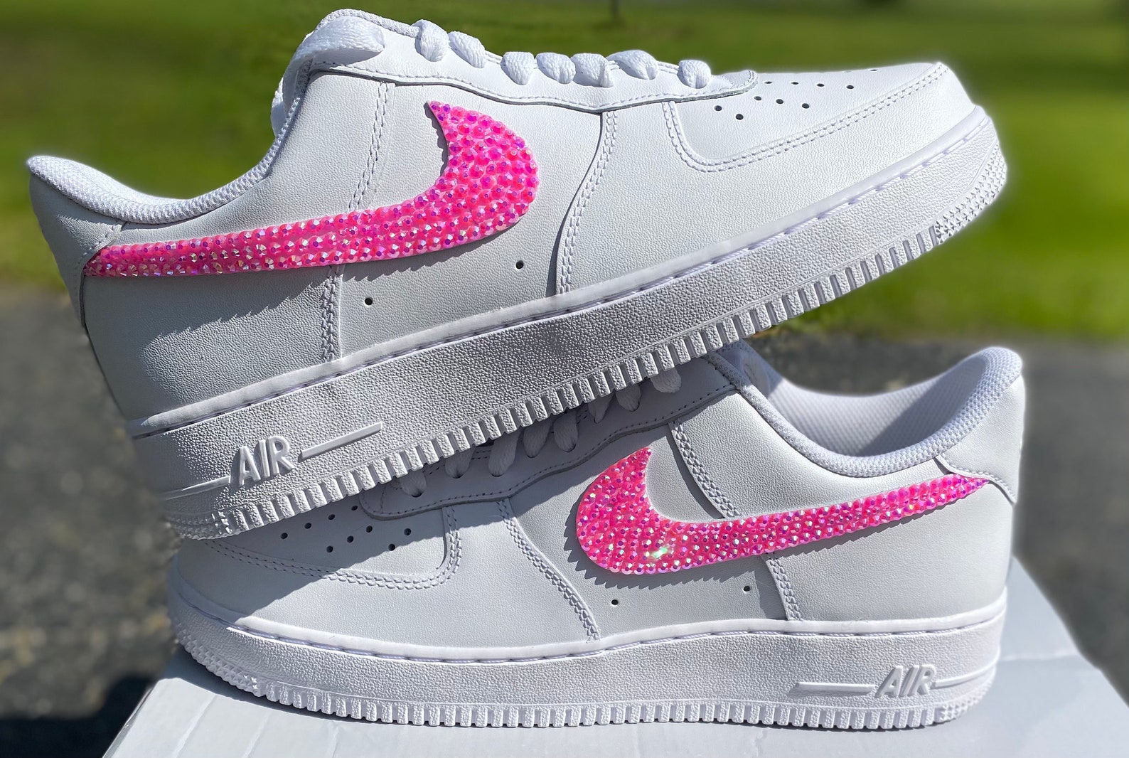 Bling Custom Nike Air Force 1. Hot Pink AB. Womens. Made to | Etsy