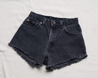 Svarta Levi's 501 Cutoff Shorts från 90-talet, 27W, 2,5L