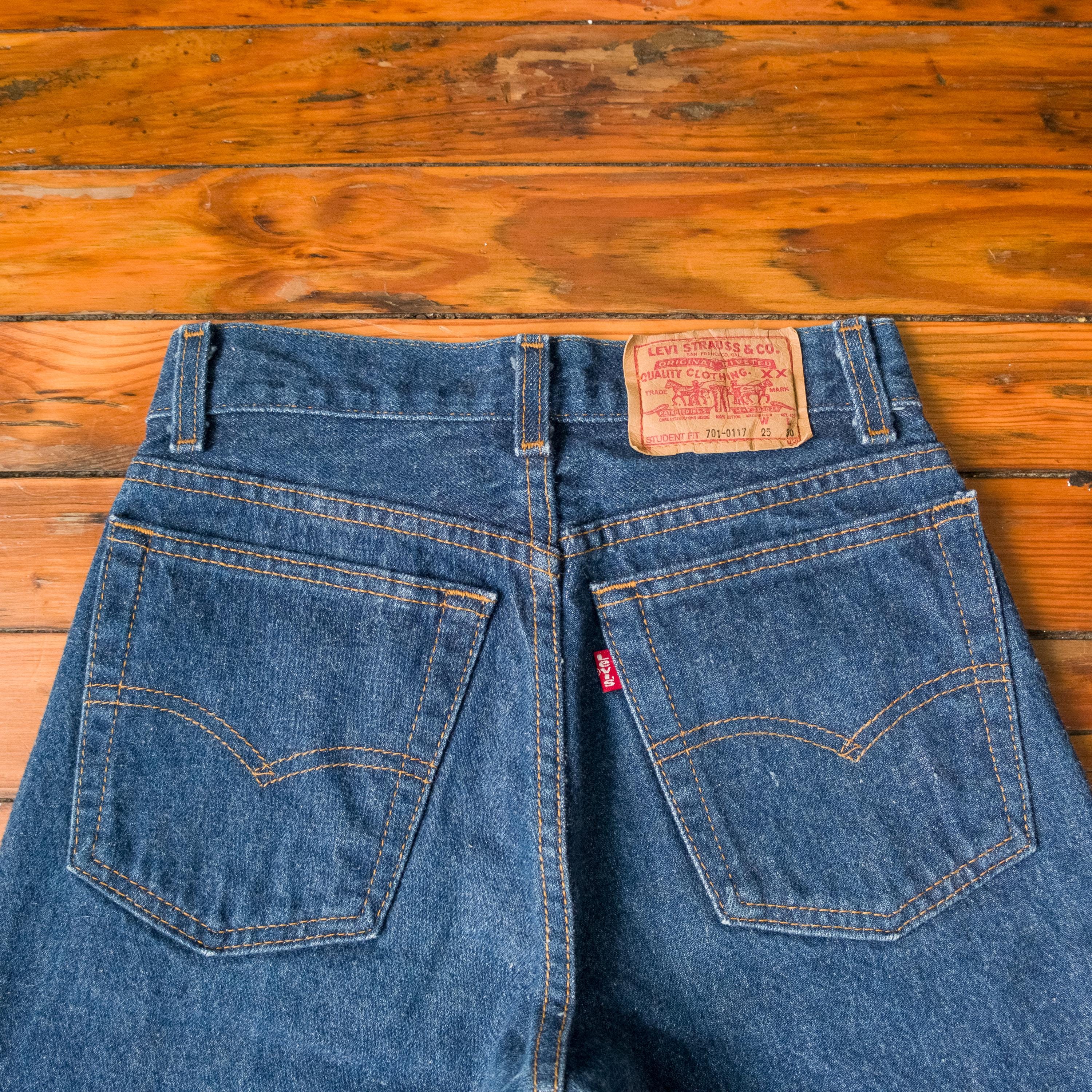 23W 27L Vintage 80s Levi's 701 Student Fit Jeans, Made in USA