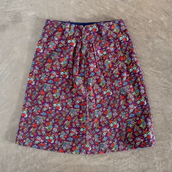 Vintage 60s Mod Floral Print A-Line Skirt - image 2