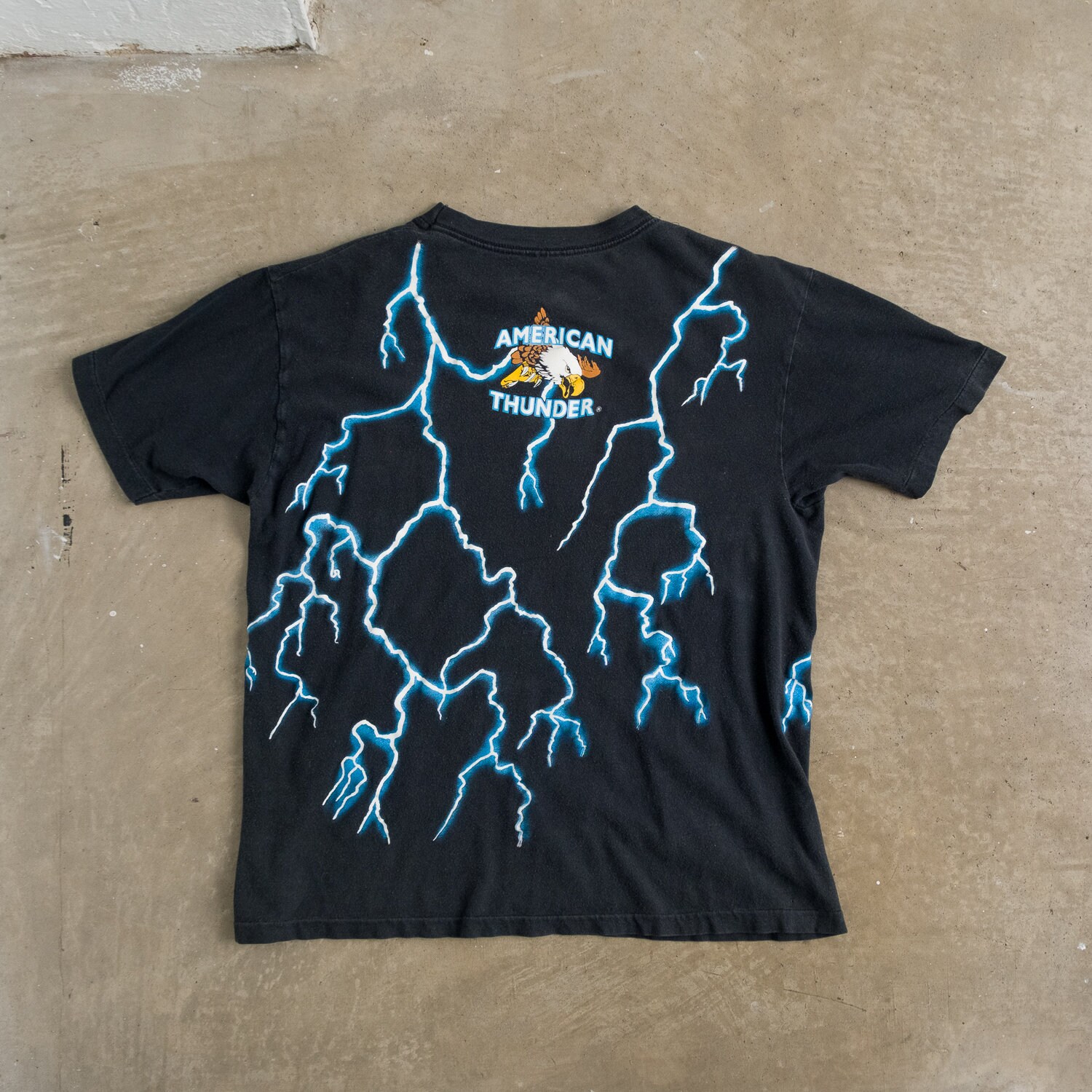 Vintage 90s AOP American Thunder Bad to the Bone Skeleton 